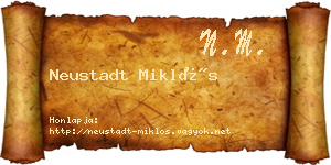 Neustadt Miklós névjegykártya